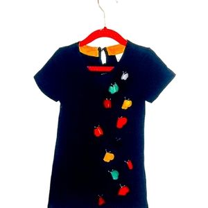 Navy Rainbow Butterfly Toddler Sized Dress